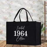 Custom Limited Edition Birthday 1973 Cotton Canvas Tote Bag 50th Birthday Gift For Women Personalized 50th Birthday Celebration Party Gift - Aaria Tees Aaria Tees