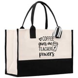 Teacher Floral Tote Bag Teacher Wildflower Graphic Tote Teacher Life Tote Bag Teacher Flower Bag Gift for Teacher Wildflower Book Bag - Aaria Tees Aaria Tees