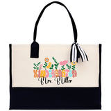Teacher Floral Tote Bag Teacher Wildflower Graphic Tote Teacher Life Tote Bag Teacher Flower Bag Gift for Teacher Wildflower Book Bag - Aaria Tees Aaria Tees