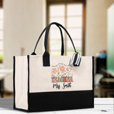 Teacher Floral Tote Bag Teacher Wildflower Graphic Tote Teacher Life Tote Bag Teacher Flower Bag Gift for Teacher Wildflower Book Bag - Aaria Tees Aaria Tees