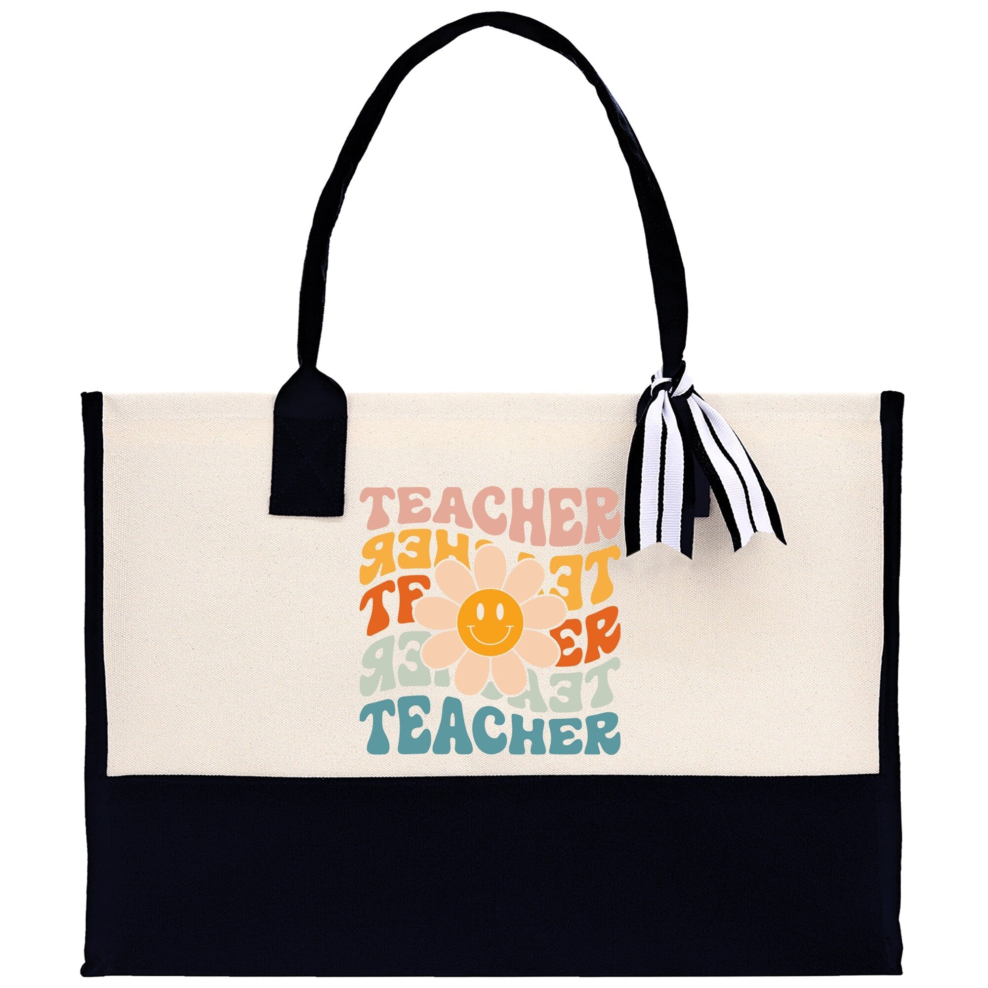 Teacher Floral Tote Bag Teacher Wildflower Graphic Tote Teacher Life Tote Bag Teacher Flower Bag Gift for Teacher Wildflower Book Bag - Aaria Tees Aaria Tees