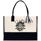 Floral Doctor Nurse Stuff Name Custom Personalized Cotton Canvas Tote Bag Nurse Gift Future Nurse Gift Nursing Student Graduation Gift - Aaria Tees Aaria Tees