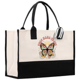 Retro Butterfly This Mama Prays Cotton Canvas Tote Bag Mom Gift Mom Bag Mom Shopping Bag New Mom Gift Best Mom Ever Bag Boy Girl Mama Tote - Aaria Tees Aaria Tees