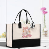 Retro Colorful Floral Mind Your Own Motherhood Cotton Canvas Tote Bag Mom Gift Mom Bag Mom Shopping Bag New Mom Gift Boy Girl Mama Tote - Aaria Tees Aaria Tees
