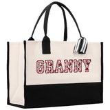 Gaga Gram Mimi Nana Grandma Canvas Tote Bag Grandma's Getaway Bag Grandma Gift Bag Mothers Day Gift Bag Grandma Beach Bag Gift for Grandma - Aaria Tees Aaria Tees