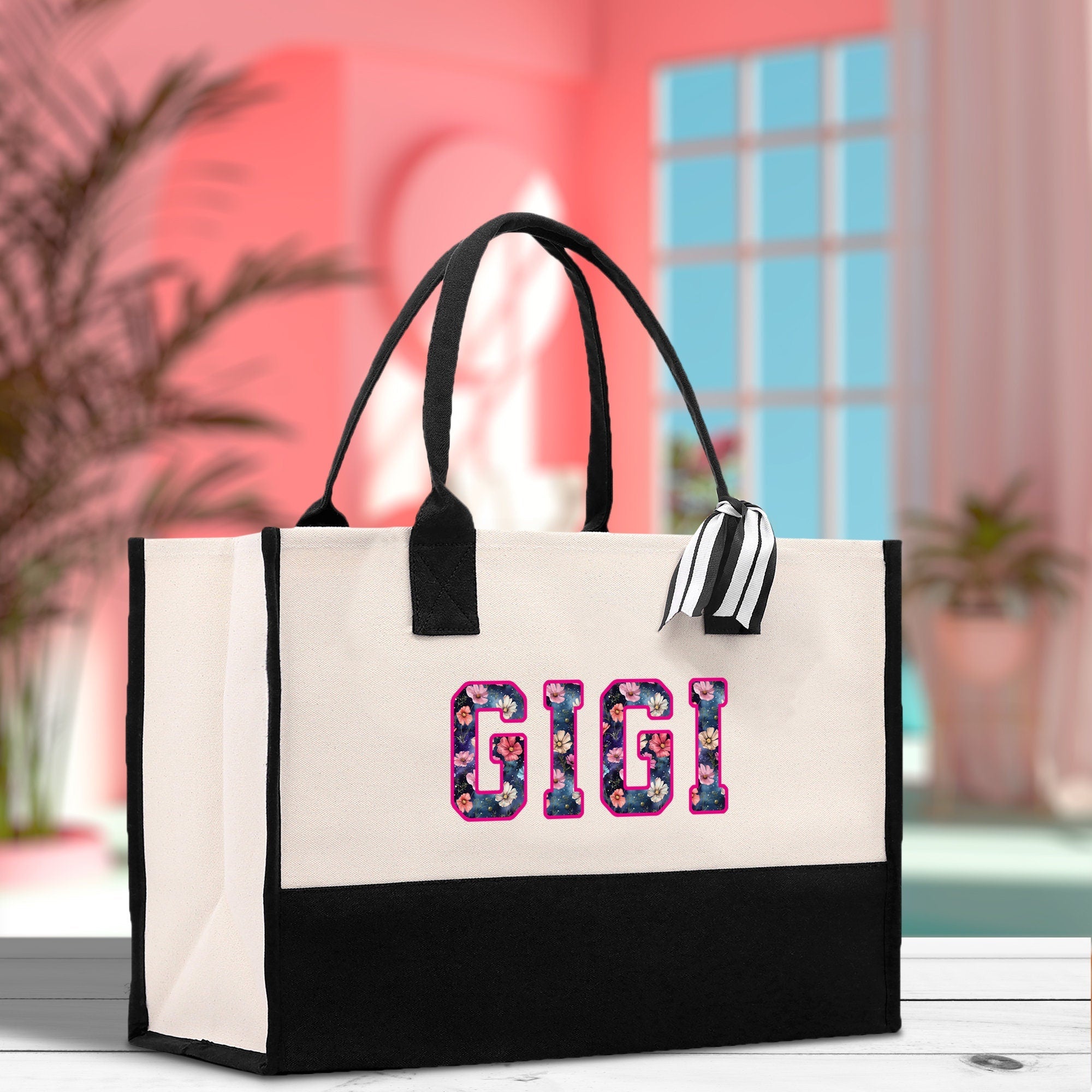 Gaga Gram Mimi Nana Grandma Canvas Tote Bag Grandma's Getaway Bag Grandma Gift Bag Mothers Day Gift Bag Grandma Beach Bag Gift for Grandma - Aaria Tees Aaria Tees