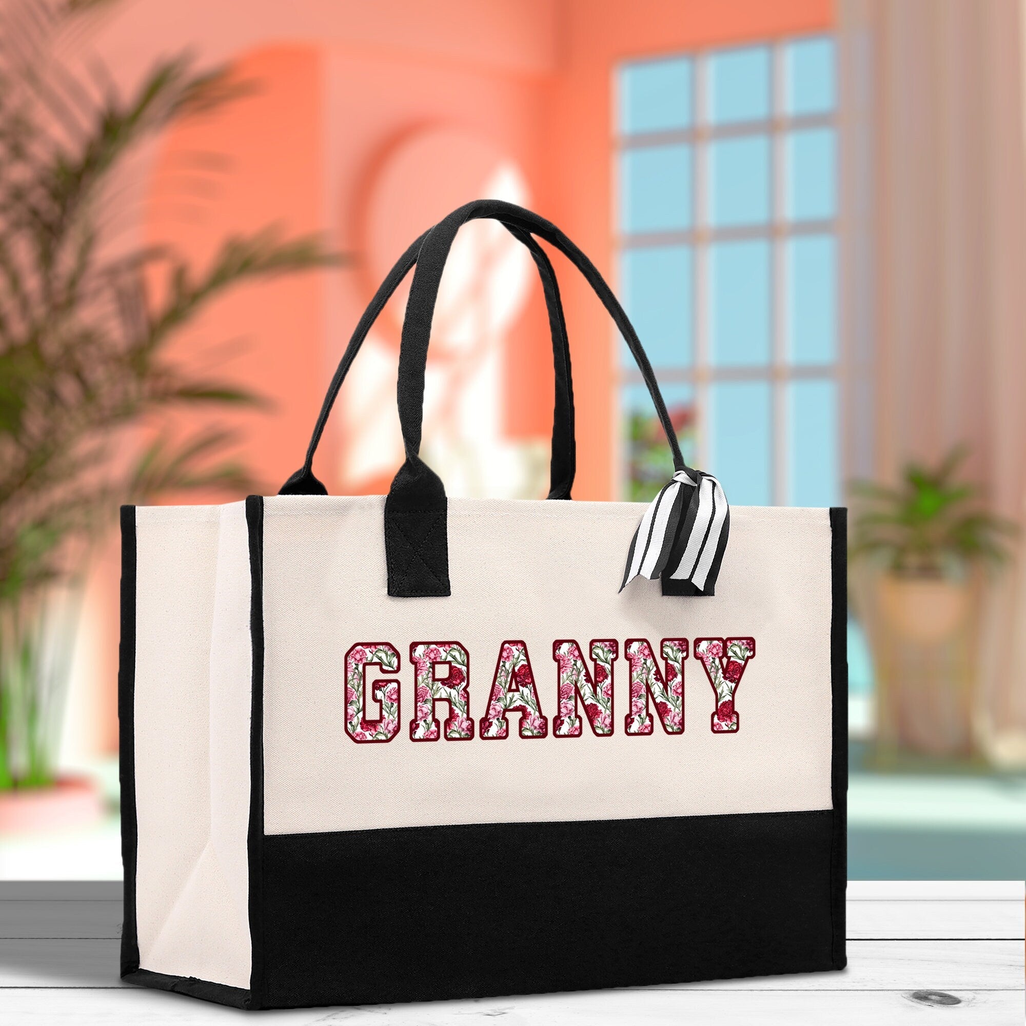 Gaga Gram Mimi Nana Grandma Canvas Tote Bag Grandma's Getaway Bag Grandma Gift Bag Mothers Day Gift Bag Grandma Beach Bag Gift for Grandma - Aaria Tees Aaria Tees