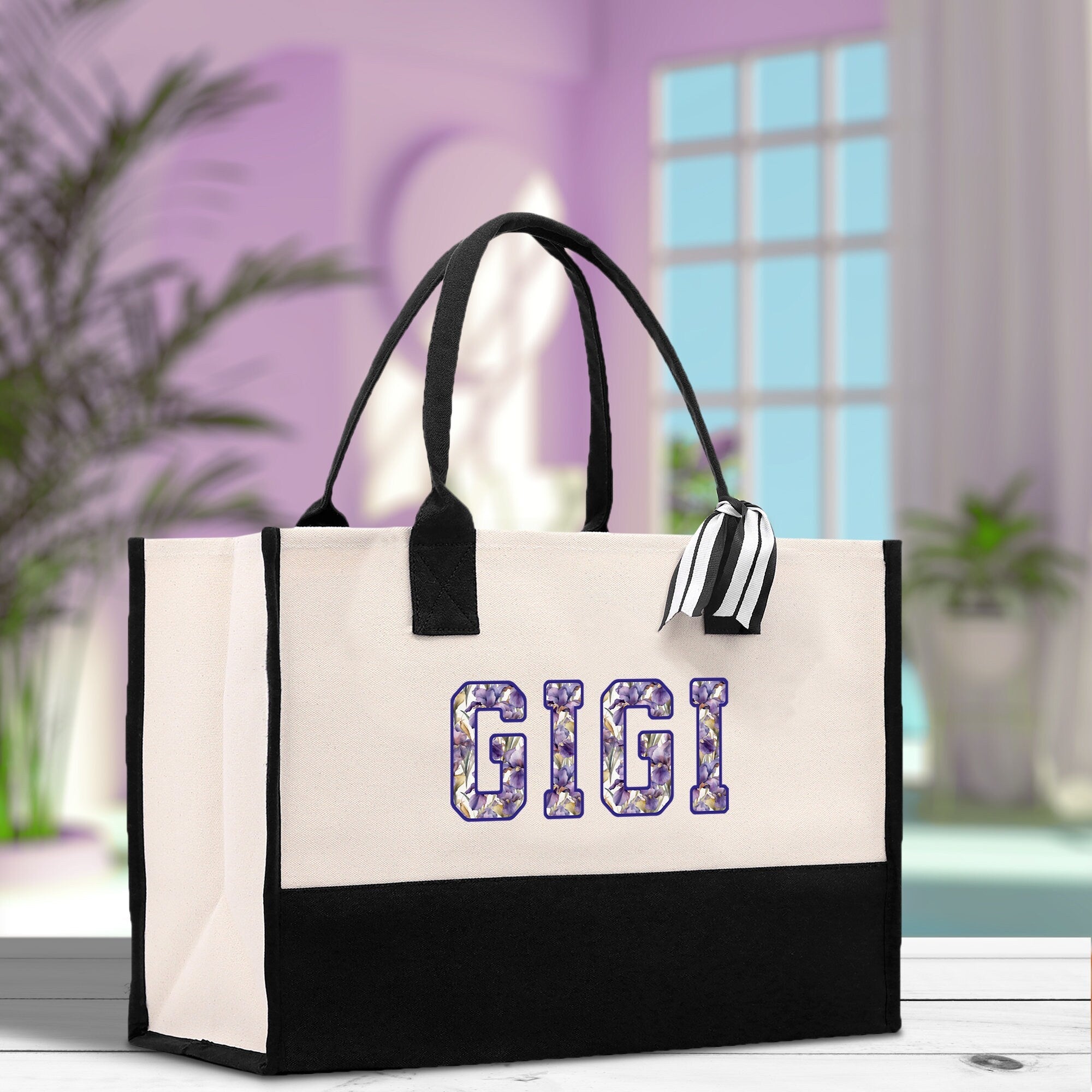 Gaga Gram Mimi Nana Grandma Canvas Tote Bag Grandma's Getaway Bag Grandma Gift Bag Mothers Day Gift Bag Grandma Beach Bag Gift for Grandma - Aaria Tees Aaria Tees
