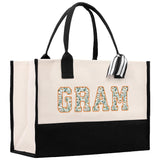 Gaga Gram Mimi Nana Grandma Canvas Tote Bag Grandma's Getaway Bag Grandma Gift Bag Mothers Day Gift Bag Grandma Beach Bag Gift for Grandma - Aaria Tees Aaria Tees