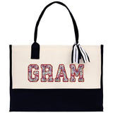 Gaga Gram Mimi Nana Grandma Canvas Tote Bag Grandma's Getaway Bag Grandma Gift Bag Mothers Day Gift Bag Grandma Beach Bag Gift for Grandma - Aaria Tees Aaria Tees