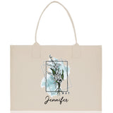 May Birth Month Flower Personalized Name Cotton Canvas Tote Bag Custom Flower Birthday Gift Bag Wedding Gift for Her Bridal Bridesmaid - Aaria Tees Aaria Tees