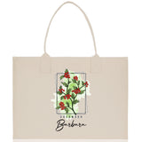 December Birth Month Flower Personalized Name Cotton Canvas Tote Bag Custom Flower Birthday Gift Bag Wedding Gift for Her Bridal Bridesmaid - Aaria Tees Aaria Tees