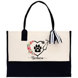 Floral Stethoscope Nurse Tote Custom Name Personalized Cotton Canvas Tote Bag Nurse Gift Future Nurse Gift Nursing Student Graduation Gift - Aaria Tees Aaria Tees
