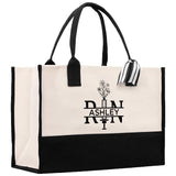 Nurse RN Tote Custom Name Personalized Cotton Canvas Tote Bag Nurse Gift Future Nurse Gift Nursing Student Graduation Gift - Aaria Tees Aaria Tees