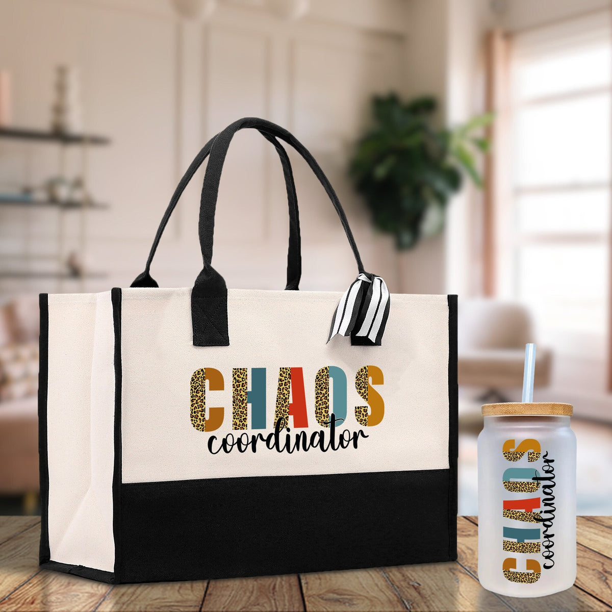 Chaos Coordinator Cotton Canvas Tote Bag Teacher Birthday Tote Bag Teacher Retirement Gift Administrative Professionals Day Gift - Aaria Tees