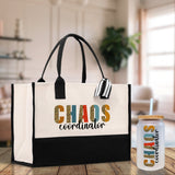 Chaos Coordinator Cotton Canvas Tote Bag Teacher Birthday Tote Bag Teacher Retirement Gift Administrative Professionals Day Gift - Aaria Tees Aaria Tees