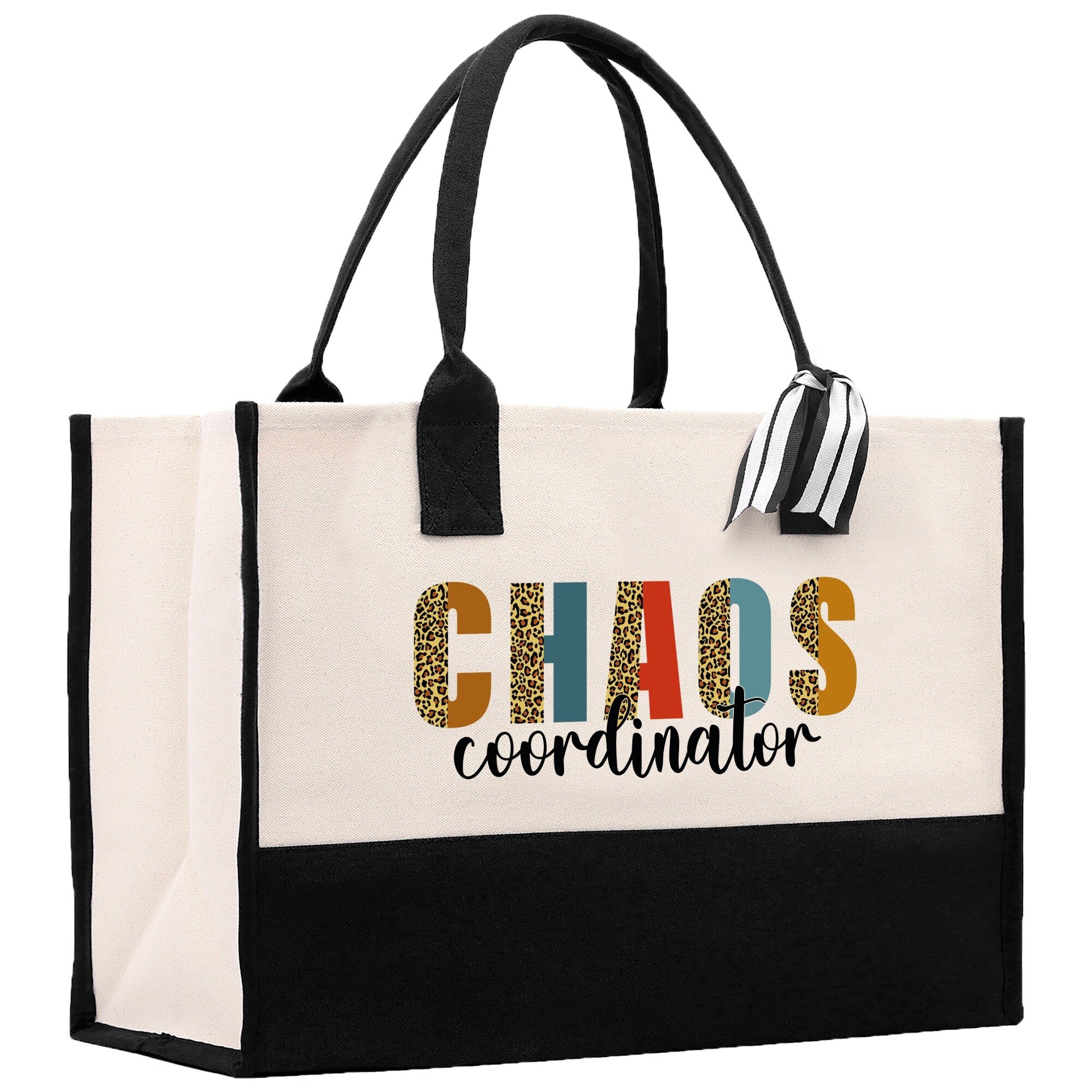 Chaos Coordinator Cotton Canvas Tote Bag Teacher Birthday Tote Bag Teacher Retirement Gift Administrative Professionals Day Gift - Aaria Tees Aaria Tees