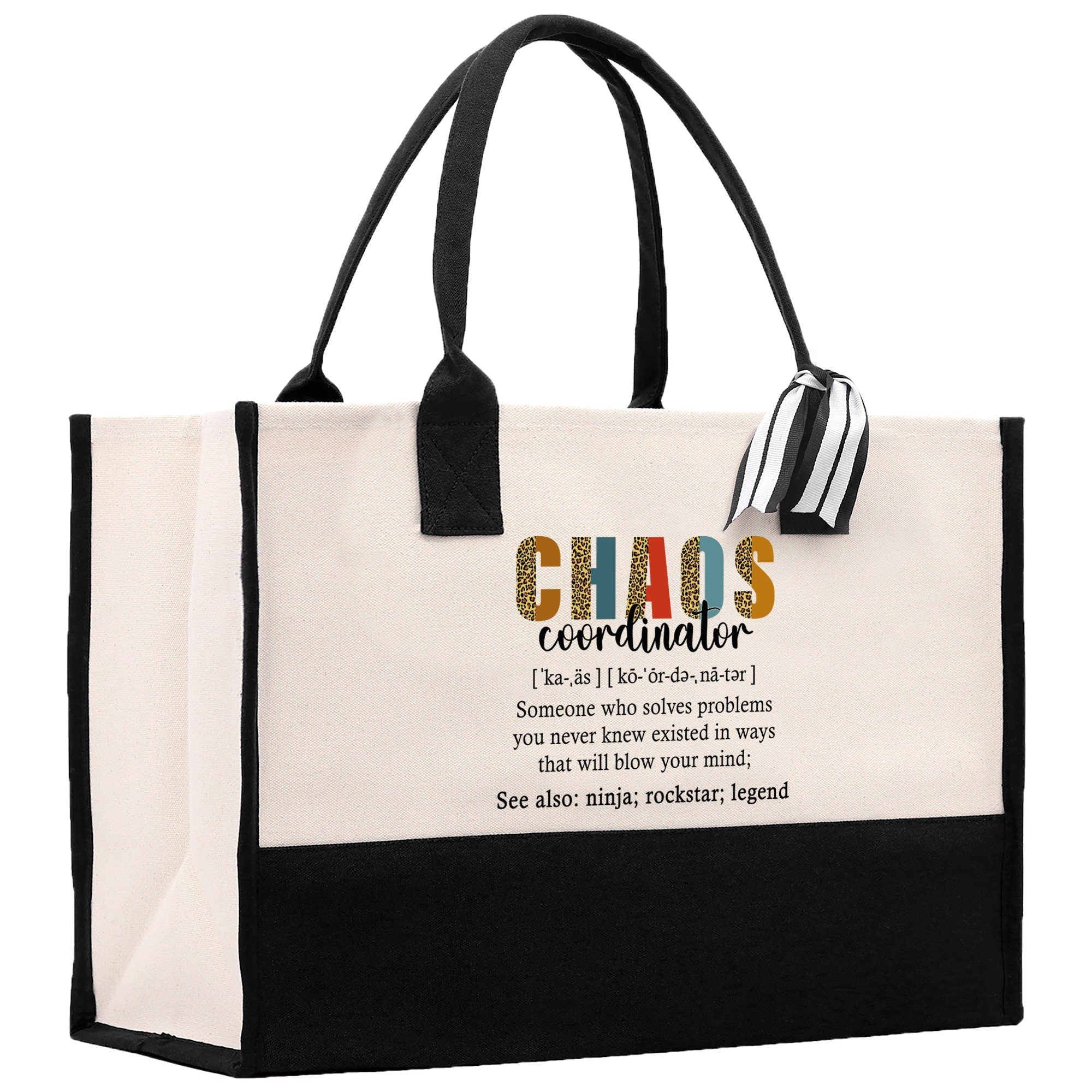 Chaos Coordinator Cotton Canvas Tote Bag Teacher Birthday Tote Bag Teacher Retirement Gift Administrative Professionals Day Gift - Aaria Tees Aaria Tees