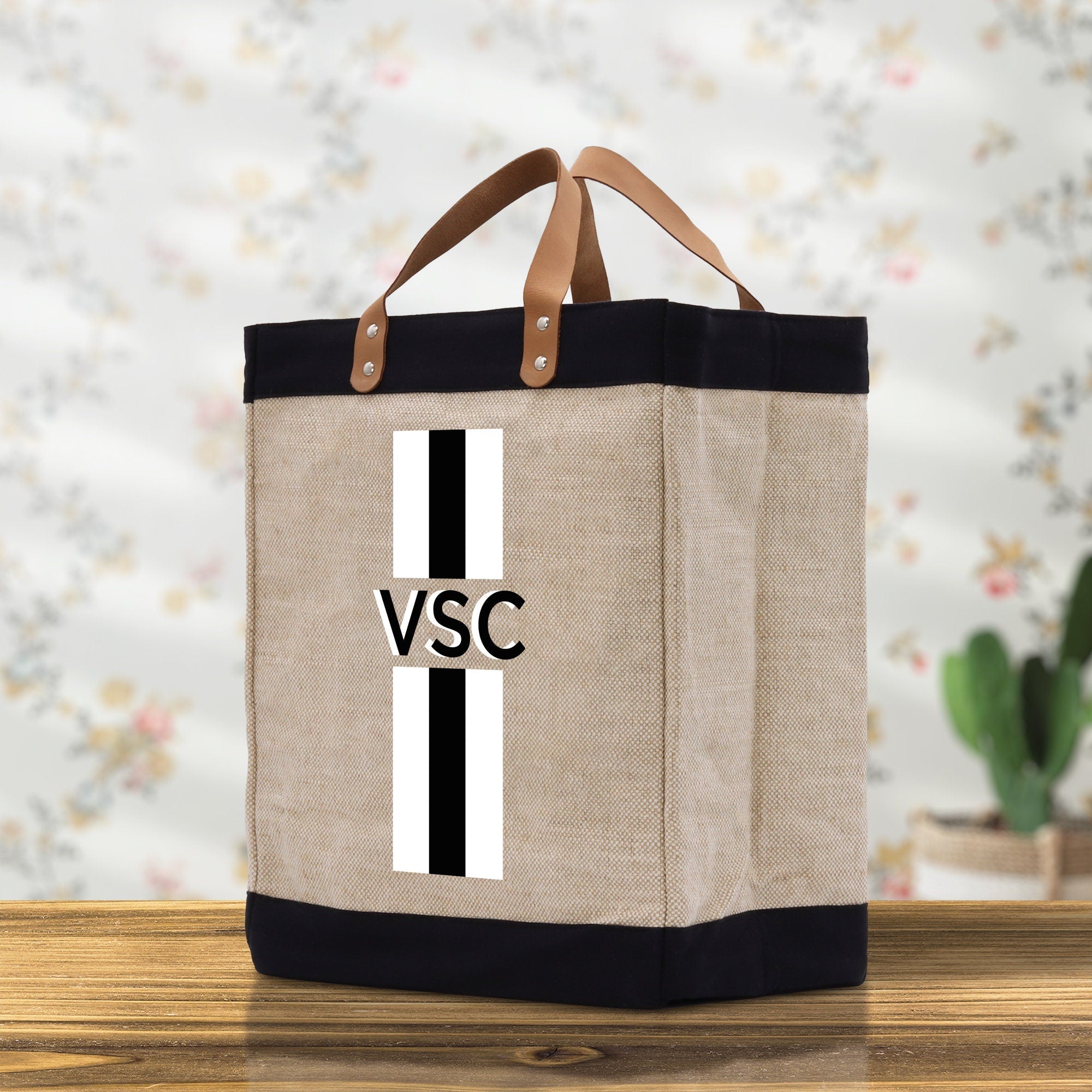 Personalized Monogrammed Canvas Tote Bag Striped Initials Custom Name Beach Bag Bridal Party Gifts Bride Gift Holiday Gift Bag - Aaria Tees Aaria Tees