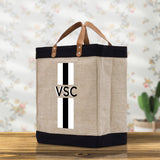 Personalized Monogrammed Canvas Tote Bag Striped Initials Custom Name Beach Bag Bridal Party Gifts Bride Gift Holiday Gift Bag - Aaria Tees Aaria Tees