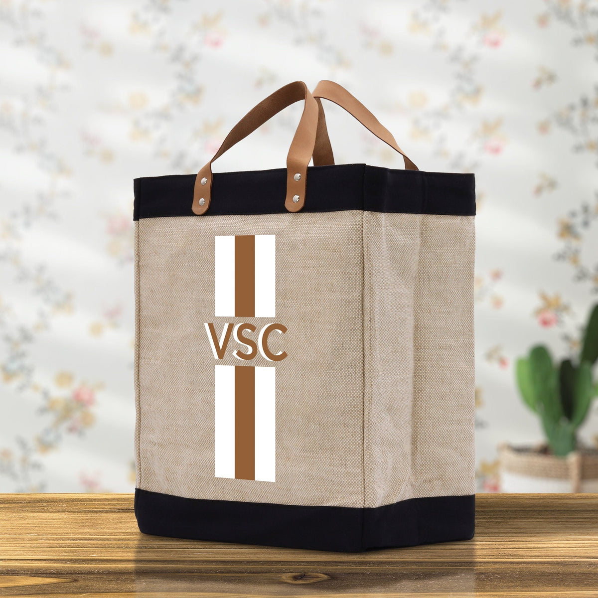 Personalized Monogrammed Canvas Tote Bag Striped Initials Custom Name Beach Bag Bridal Party Gifts Bride Gift Holiday Gift Bag - Aaria Tees