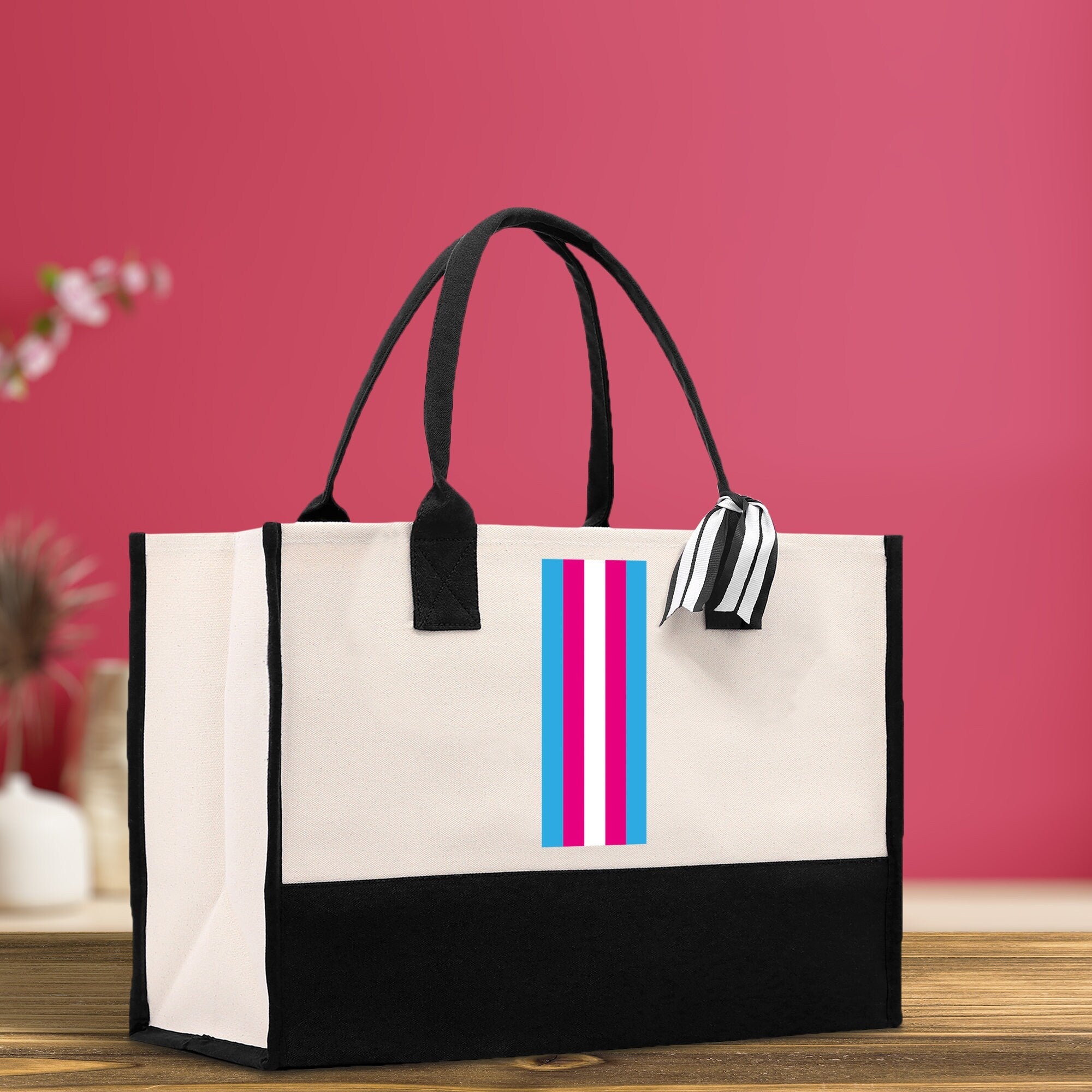 Personalized Monogrammed Canvas Tote Bag Striped Initials Custom Name Beach Bag Bridal Party Gifts Bride Gift Holiday Gift Bag - Aaria Tees Aaria Tees