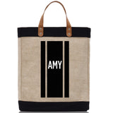 Personalized Monogrammed Canvas Tote Bag Striped Initials Custom Name Beach Bag Bridal Party Gifts Bride Gift Holiday Gift Bag - Aaria Tees Aaria Tees