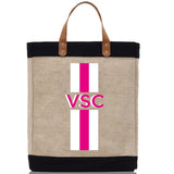 Personalized Monogrammed Canvas Tote Bag Striped Initials Custom Name Beach Bag Bridal Party Gifts Bride Gift Holiday Gift Bag - Aaria Tees Aaria Tees