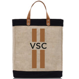 Personalized Monogrammed Canvas Tote Bag Striped Initials Custom Name Beach Bag Bridal Party Gifts Bride Gift Holiday Gift Bag - Aaria Tees Aaria Tees