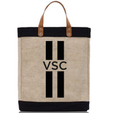 Personalized Monogrammed Canvas Tote Bag Striped Initials Custom Name Beach Bag Bridal Party Gifts Bride Gift Holiday Gift Bag - Aaria Tees Aaria Tees