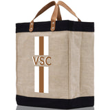 Personalized Monogrammed Canvas Tote Bag Striped Initials Custom Name Beach Bag Bridal Party Gifts Bride Gift Holiday Gift Bag - Aaria Tees Aaria Tees