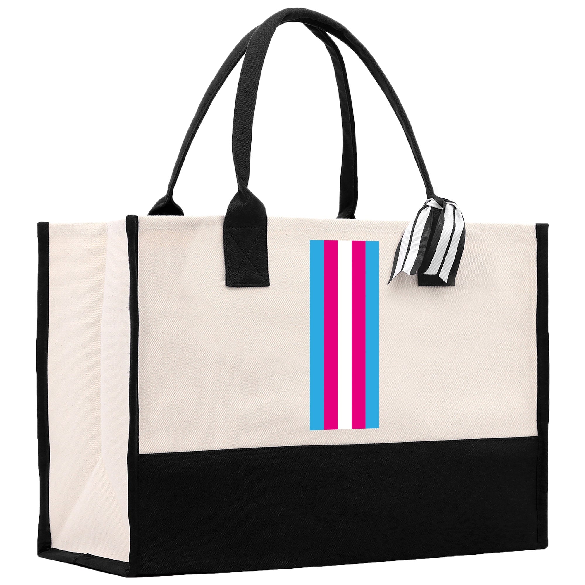 Personalized Monogrammed Canvas Tote Bag Striped Initials Custom Name Beach Bag Bridal Party Gifts Bride Gift Holiday Gift Bag - Aaria Tees Aaria Tees
