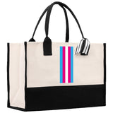 Personalized Monogrammed Canvas Tote Bag Striped Initials Custom Name Beach Bag Bridal Party Gifts Bride Gift Holiday Gift Bag - Aaria Tees Aaria Tees