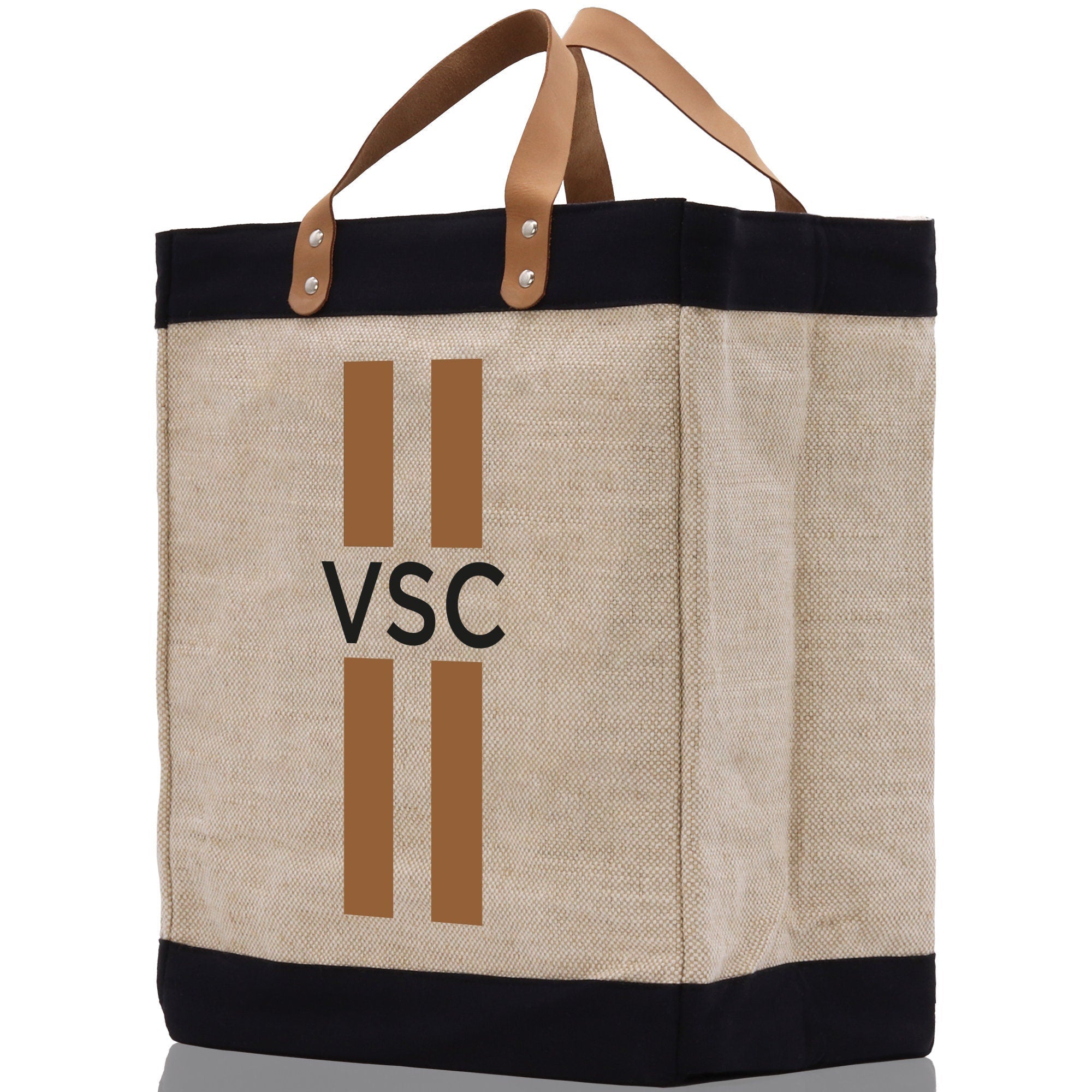 Personalized Monogrammed Canvas Tote Bag Striped Initials Custom Name Beach Bag Bridal Party Gifts Bride Gift Holiday Gift Bag - Aaria Tees Aaria Tees