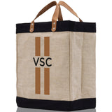 Personalized Monogrammed Canvas Tote Bag Striped Initials Custom Name Beach Bag Bridal Party Gifts Bride Gift Holiday Gift Bag - Aaria Tees Aaria Tees