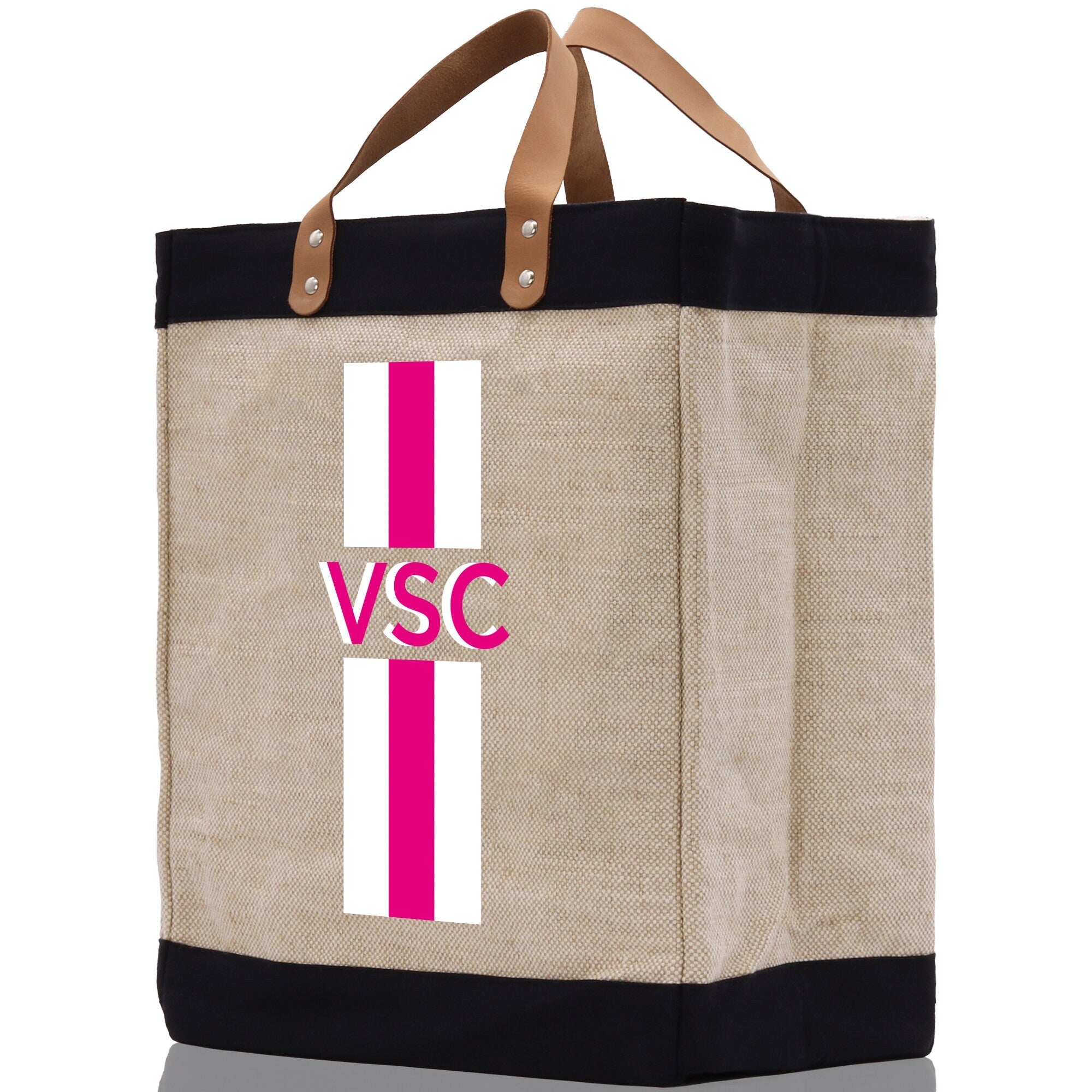 Personalized Monogrammed Canvas Tote Bag Striped Initials Custom Name Beach Bag Bridal Party Gifts Bride Gift Holiday Gift Bag - Aaria Tees Aaria Tees