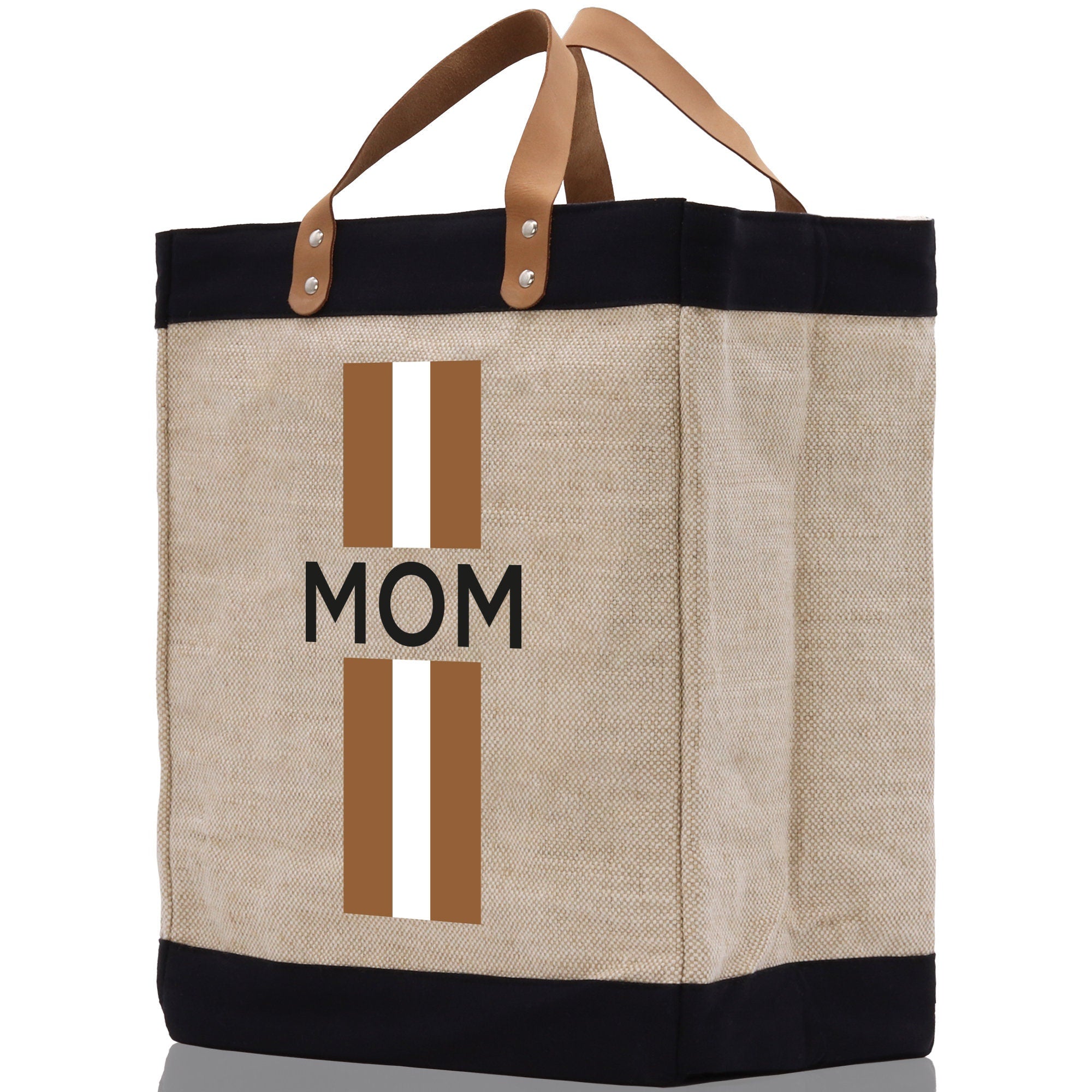 Personalized Monogrammed Canvas Tote Bag Striped Initials Custom Name Beach Bag Bridal Party Gifts Bride Gift Holiday Gift Bag - Aaria Tees Aaria Tees