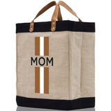 Personalized Monogrammed Canvas Tote Bag Striped Initials Custom Name Beach Bag Bridal Party Gifts Bride Gift Holiday Gift Bag - Aaria Tees Aaria Tees