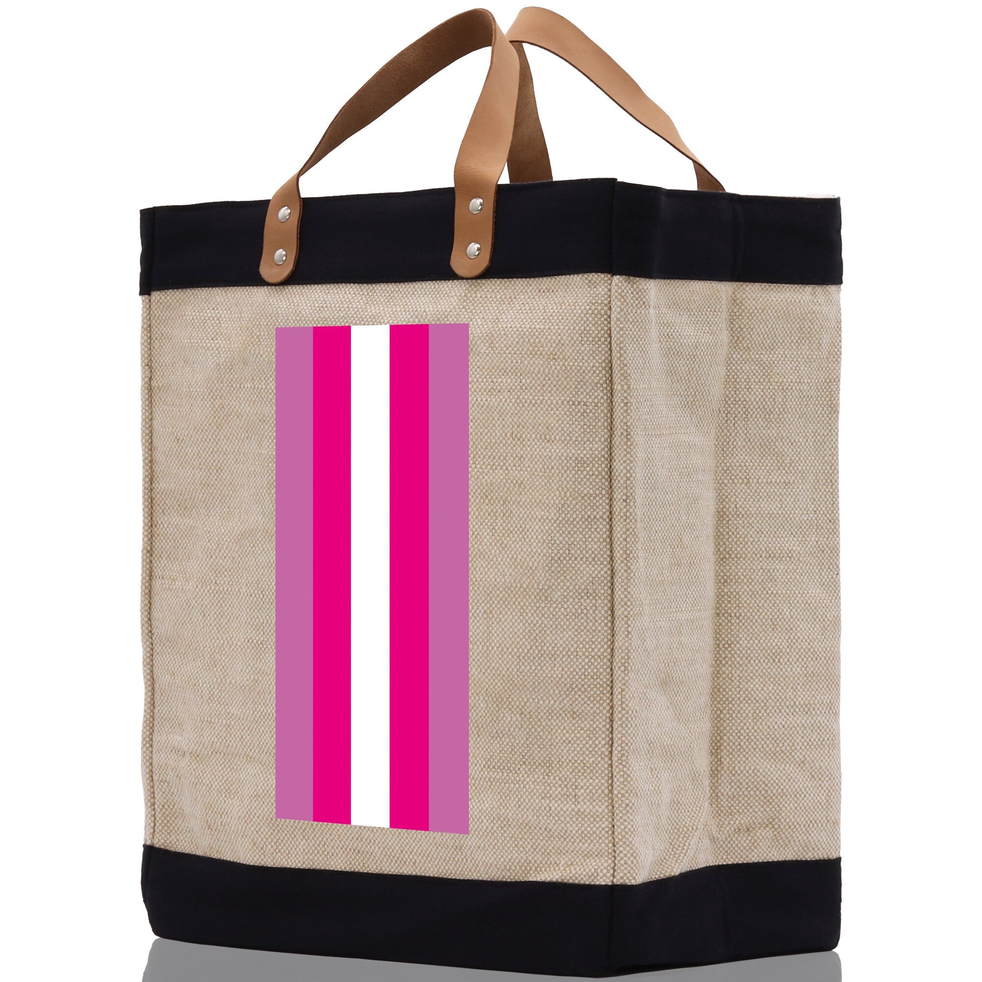 Personalized Monogrammed Canvas Tote Bag Striped Initials Custom Name Beach Bag Bridal Party Gifts Bride Gift Holiday Gift Bag - Aaria Tees Aaria Tees