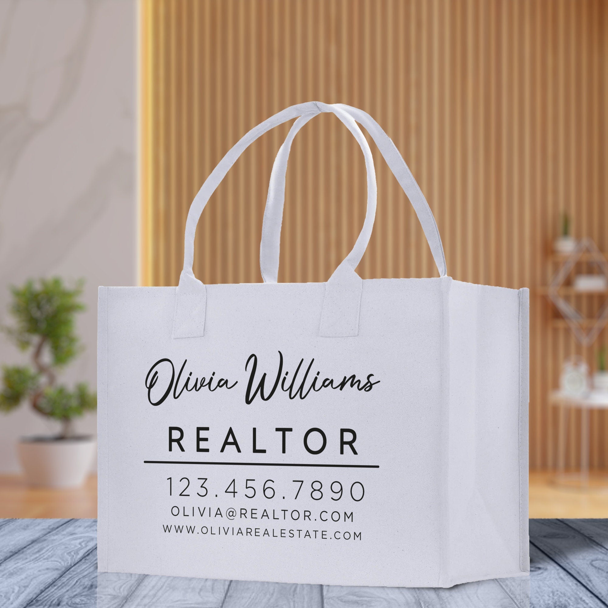 Realtor Tote Bag Personalized Business Tote Bag Custom Real Estate Agent Gift Bulk Business Logo Realtor Swag Real Estate Tote Bag - Aaria Tees Aaria Tees