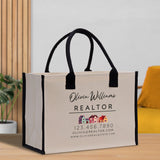 Realtor Tote Bag Personalized Business Tote Bag Custom Real Estate Agent Gift Bulk Business Logo Realtor Swag Real Estate Tote Bag - Aaria Tees Aaria Tees