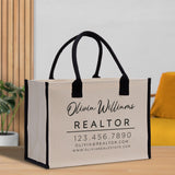 Realtor Tote Bag Personalized Business Tote Bag Custom Real Estate Agent Gift Bulk Business Logo Realtor Swag Real Estate Tote Bag - Aaria Tees Aaria Tees