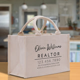 Realtor Tote Bag Personalized Business Tote Bag Custom Real Estate Agent Gift Bulk Business Logo Realtor Swag Real Estate Tote Bag - Aaria Tees Aaria Tees