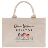 Realtor Tote Bag Personalized Business Tote Bag Custom Real Estate Agent Gift Bulk Business Logo Realtor Swag Real Estate Tote Bag - Aaria Tees Aaria Tees