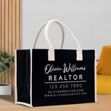 Realtor Tote Bag Personalized Business Tote Bag Custom Real Estate Agent Gift Bulk Business Logo Realtor Swag Real Estate Tote Bag - Aaria Tees Aaria Tees
