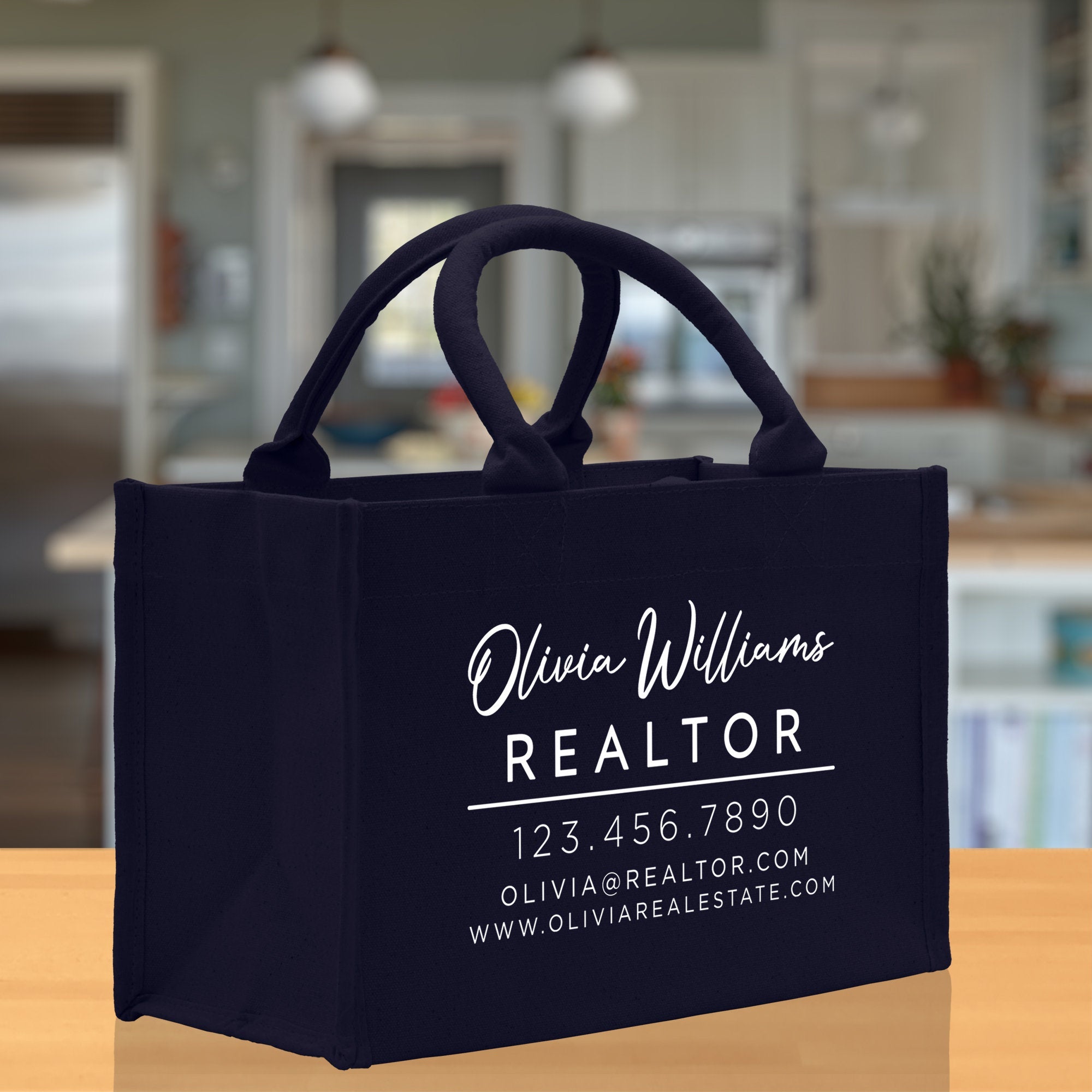 Realtor Tote Bag Personalized Business Tote Bag Custom Real Estate Agent Gift Bulk Business Logo Realtor Swag Real Estate Tote Bag - Aaria Tees Aaria Tees