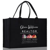 Realtor Tote Bag Personalized Business Tote Bag Custom Real Estate Agent Gift Bulk Business Logo Realtor Swag Real Estate Tote Bag - Aaria Tees Aaria Tees