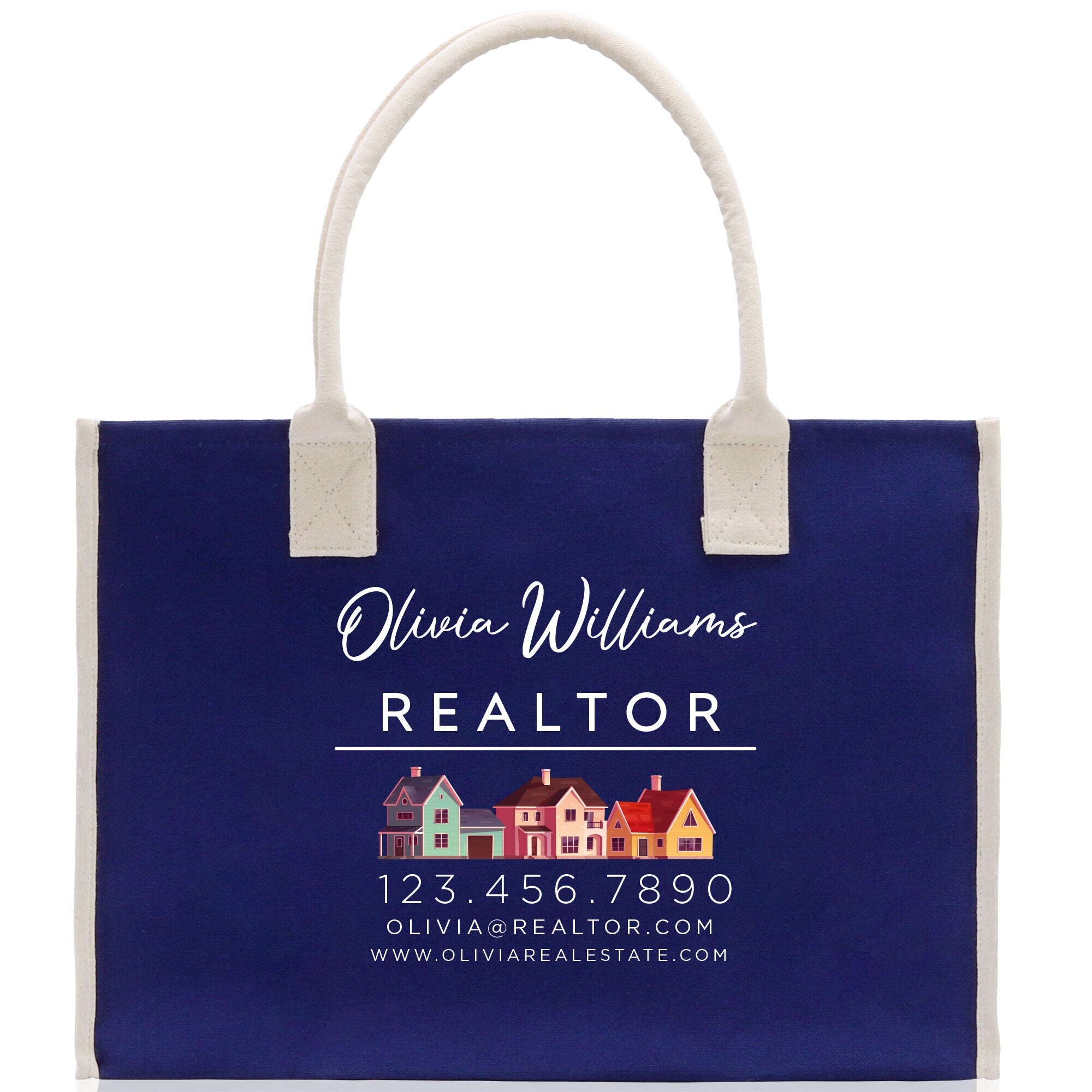 Realtor Tote Bag Personalized Business Tote Bag Custom Real Estate Agent Gift Bulk Business Logo Realtor Swag Real Estate Tote Bag - Aaria Tees Aaria Tees