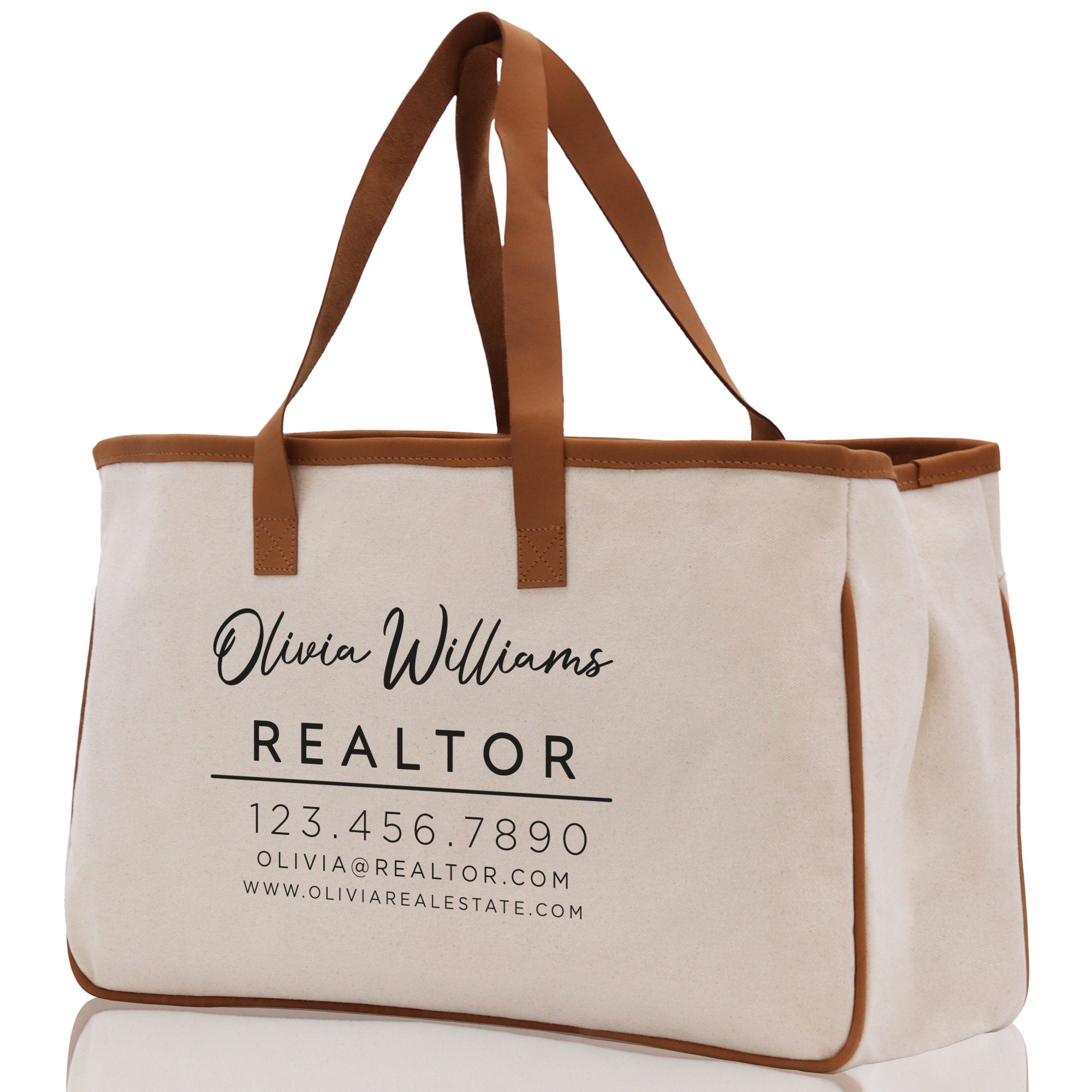 Realtor Tote Bag Personalized Business Tote Bag Custom Real Estate Agent Gift Bulk Business Logo Realtor Swag Real Estate Tote Bag - Aaria Tees Aaria Tees
