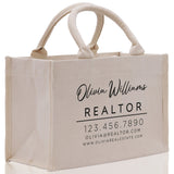 Realtor Tote Bag Personalized Business Tote Bag Custom Real Estate Agent Gift Bulk Business Logo Realtor Swag Real Estate Tote Bag - Aaria Tees Aaria Tees